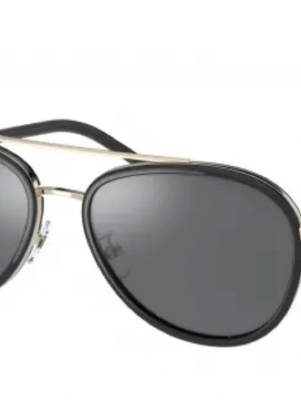 New Tory Burch Black Aviator Sunglasses with case